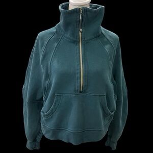 Lululemon Scuba Oversized Funnel-Neck Half Zip - Teal Blue - XS/S